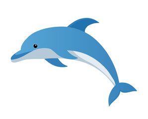 cartoon dolphin animal vector illustration
