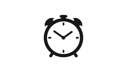 Black alarm clock icon for time and scheduling.