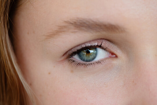 close up of woman's eye