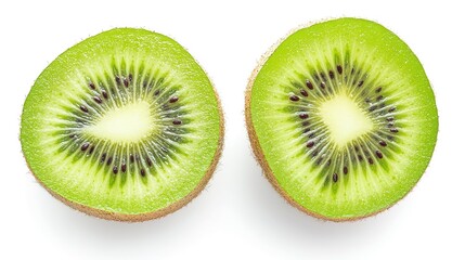 Fototapeta premium Fresh Kiwi Halves in Minimalist Composition, Showcasing Natural Beauty and Simplicity