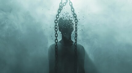 Chained Mind: Abstract Smoke Despair.