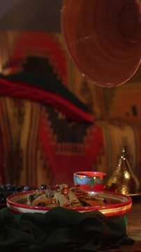 Lamb Tagine. Eid celebration. Muslim holiday food