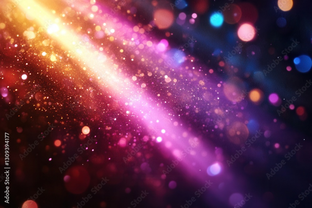 Poster Vibrant beams of light piercing through darkness creating an abstract spark filled atmosphere Generative AI