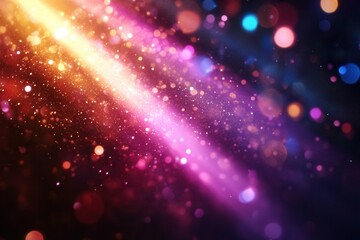 Fototapeta premium Vibrant beams of light piercing through darkness creating an abstract spark filled atmosphere Generative AI