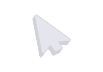 Clean and minimal 3d cursor arrow icon, ideal for digital and user interface designs.