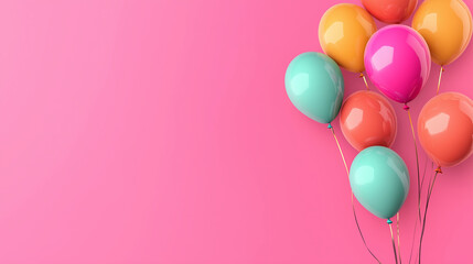 A colorful background featured a bunch of bright balloons with space for text.
