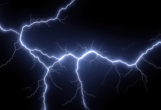 Dramatic streaks of lightning illuminate night sky powerful display of nature raw energy