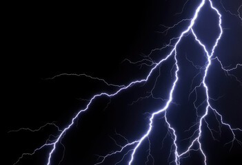 Obraz premium Electric discharge in night sky powerful and captivating lightning strikes against dark backdrop