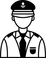 Captain business professional people avatar sign flat icon illustration