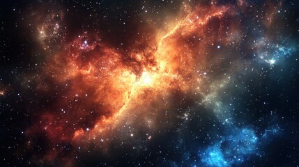 Fototapeta premium A cosmic nebula swirling in deep space, vast and awe-inspiring