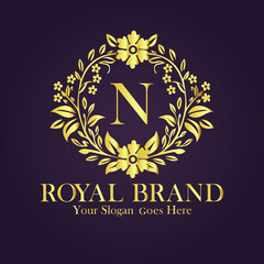Luxury Gold Monogram Logo - Letter N
