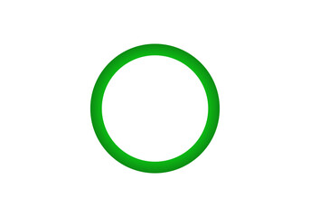 A bright green circle standing out against a plain white background, easily visible.
