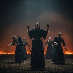 butoh dancers in black from the hell