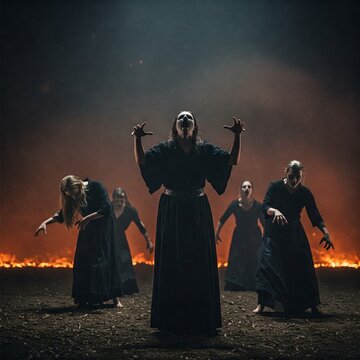 butoh dancers in black from the hell
