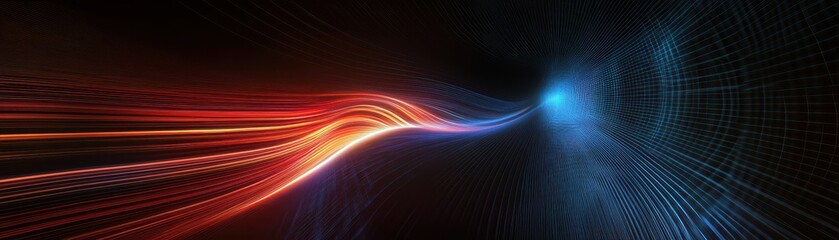 Quantum decryption process with holographic data streams, futuristic cybersecurity and cryptography concept