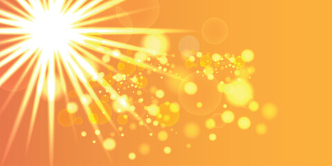 Abstract Spring Sun Orange Background with bokeh