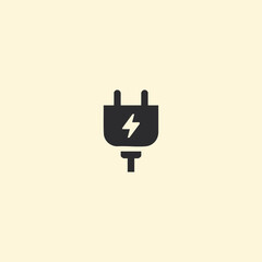Power plug icon logo flat vector design