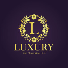 Luxury Gold Monogram Logo - Letter L
