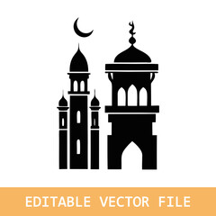 Eid mubarak white mosque design