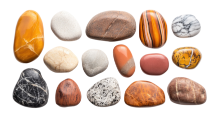 A collection of rocks of various colors and sizes