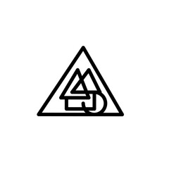Minimalist Geometric Logo with Triangle Symbol and Abstract Lines

