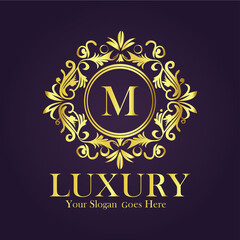 Luxury Gold Monogram Logo - Letter M
