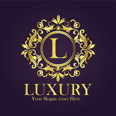 Luxury Gold Monogram Logo - Letter L
