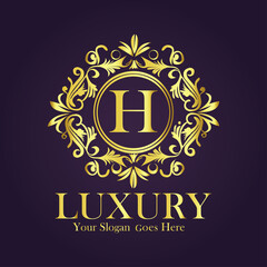 Luxury Gold Monogram Logo - Letter H
