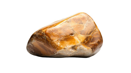 A large rock with a brown and tan color