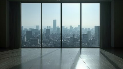 Fototapeta premium Cityscape View from Modern Office