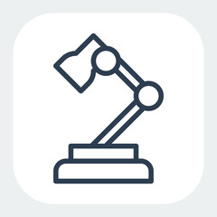 lamp icon in black line style