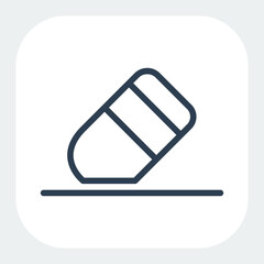 eraser icon in black line style