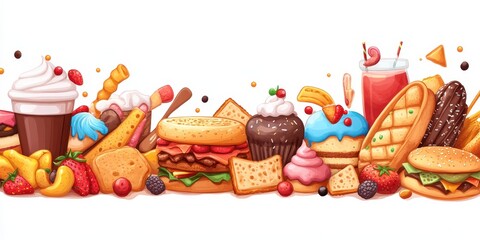 Fototapeta premium Sandwich food Banner