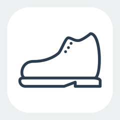 shoe icon in black line style