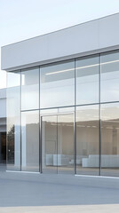 Modern Glass Building Exterior 3D Render