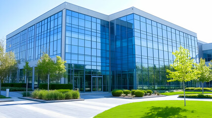 Obraz premium Modern Glass Office Building Exterior