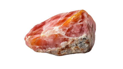 A large rock with a pinkish hue