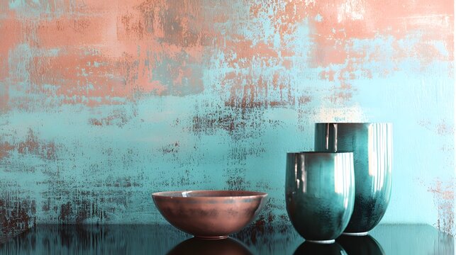 61. A modern and trendy gradient blending pastel turquoise with burnt sienna, offering a creative touch
