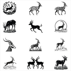 Naklejka premium Antelope Svg 
