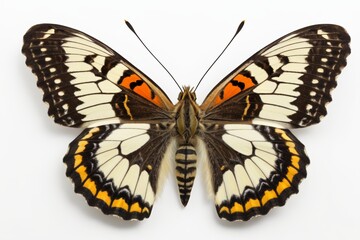 Obraz premium there is a butterfly that is sitting on a white surface