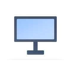 computer screen sign monitor icon, colored flat vector. modern and minimalist design