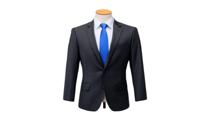 A man wearing a suit and blue tie