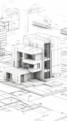 Fototapeta premium Modern House 3D Architectural Illustration