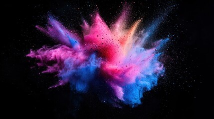 Vibrant Color Explosion: A Symphony of Hues Against Black