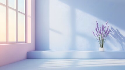 76. A smooth shift from soft powder blue to muted lavender, creating a calming and balanced aesthetic