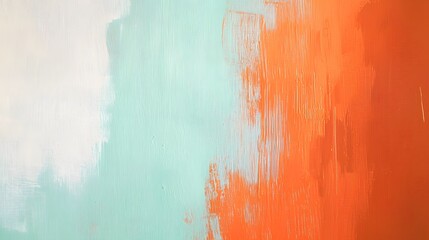 85. A vibrant transition from soft pastel mint to warm burnt orange, blending complementary tones