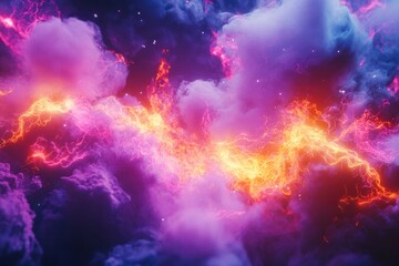 Obraz premium Bright neon colors create an abstract explosion of light and movement in dynamic bursts of vibrant energy Generative AI