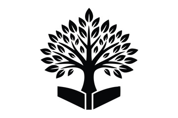 Download high-quality educational tree silhouette vector art, perfect for microstock platforms.