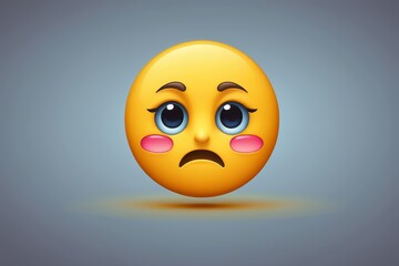 Fototapeta premium a close up of a yellow emoticion with a sad face