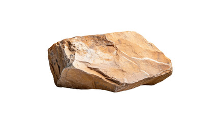 A large rock sits on a white background